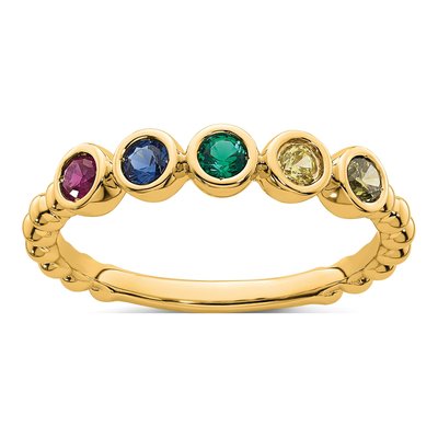 14K Yellow Gold 5-Birthstone Mother's Ring Mounting – view 2