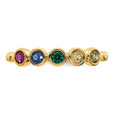 14K Yellow Gold 5-Birthstone Mother's Ring Mounting – view 5