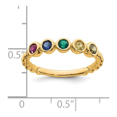 14K Yellow Gold 5-Birthstone Mother's Ring Mounting – view 6