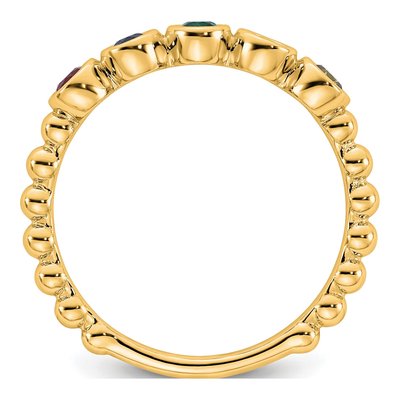 14K Yellow Gold 5-Stone Birthstone Mother's Ring – view 3