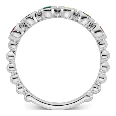 14K White Gold 6-Birthstone Mother's Ring Mounting – view 3