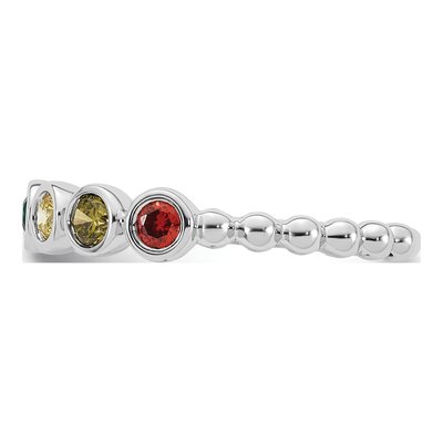 14K White Gold 6-Birthstone Mother's Ring Mounting – view 4