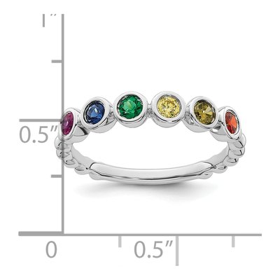 14K White Gold 6-Birthstone Mother's Ring Mounting – view 6