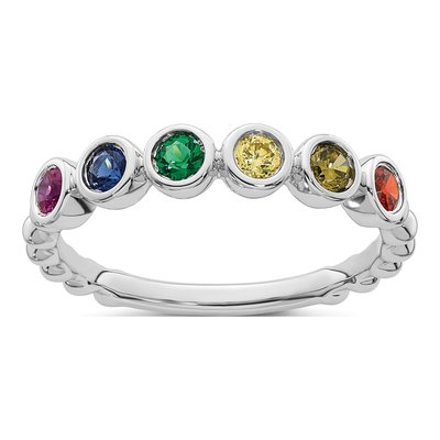 14K White Gold Mother's Ring – view 2