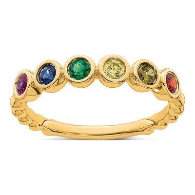 14K Yellow Gold 6-Stone Mother's Ring Mounting – view 2