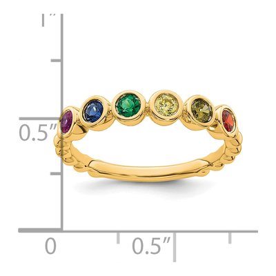 14K Yellow Gold 6-Stone Mother's Ring Mounting – view 6