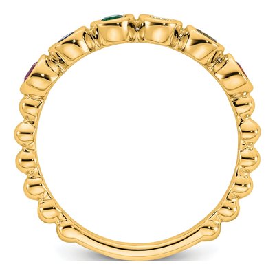14K Yellow Gold Mother's Ring – view 3