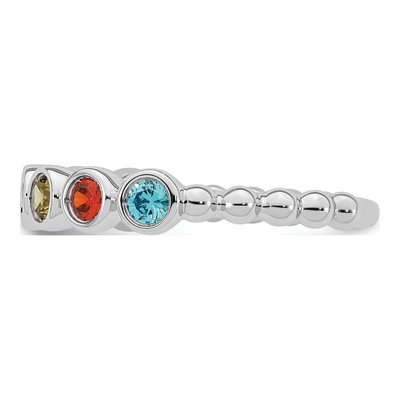 14K White Gold 7-Stone Mother's Ring Mounting – view 4