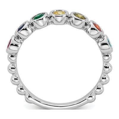 14K White Gold 7-Stone Mother's Ring – view 3