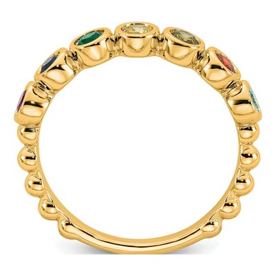 14K Yellow Gold 7-Stone Mother's Ring Mounting – view 3