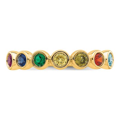 14K Yellow Gold 7-Stone Mother's Ring Mounting – view 5