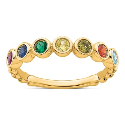 14K Yellow Gold Personalized 7-Stone Mother's Ring – view 2