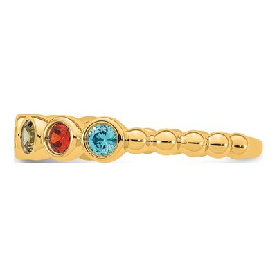 14K Yellow Gold 7-Stone Mother's Birthstone Ring – view 4
