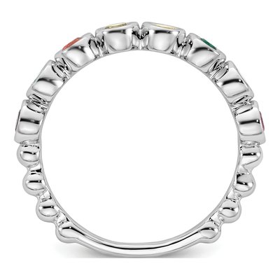 14K White Gold 8-Stone Mother's Birthstone Ring – view 3
