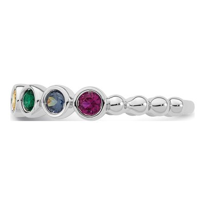 14K White Gold Mother's Ring – view 4