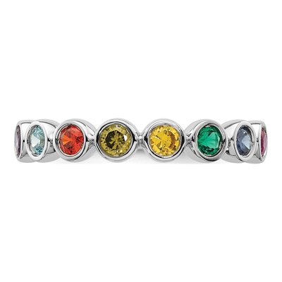 14K White Gold Mother's Ring – view 5