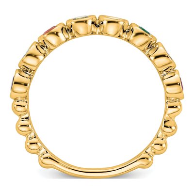 14K Yellow Gold 8-Stone Mother's Ring Mounting – view 3