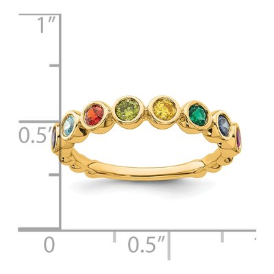 14K Yellow Gold 8-Stone Mother's Ring Mounting – view 6