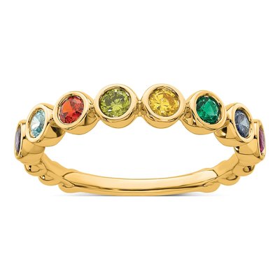 14K Yellow Gold 8-Stone Birthstone Mother's Ring – view 2