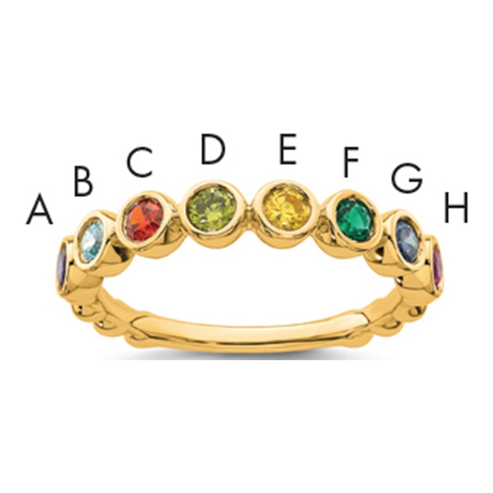 14K 8 Genuine Birthstone Mother's Ring