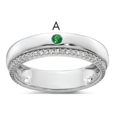 14K White Gold 1/5 ct tw Mother's Ring