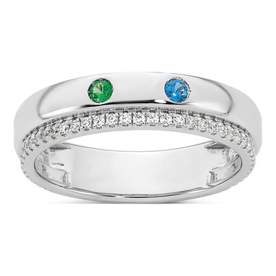 14K White Gold Mother's Ring Semi-Mount – view 2