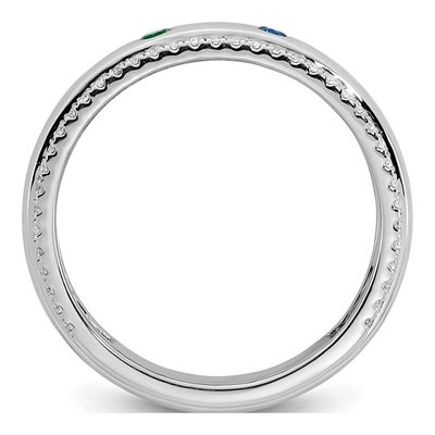 14K White Gold Mother's Ring Semi-Mount – view 3
