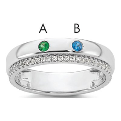 14K White Gold Mother's Ring Semi-Mount