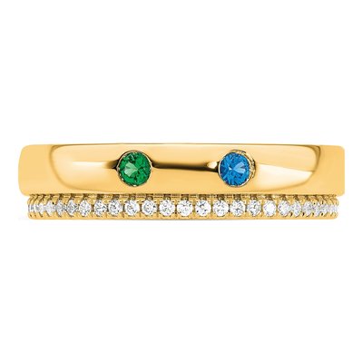 14K Yellow Gold Mother's Ring Semi-Mount – view 5