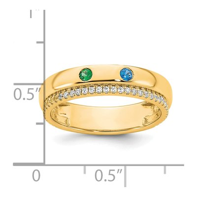 14K Yellow Gold Mother's Ring Semi-Mount – view 6