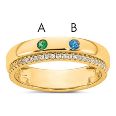 14K Yellow Gold Mother's Ring Semi-Mount