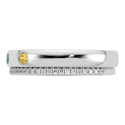 14K White Gold 3-Stone Mother's Ring Semi-Mount – view 4