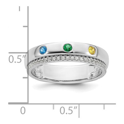 14K White Gold 1/5 ct tw Birthstone Diamond Mother's Ring – view 6