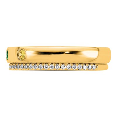 14K Yellow Gold 3-Birthstone Mother's Ring Semi-Mount – view 4