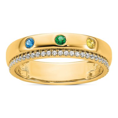 14K Yellow Gold 1/5 ct tw 3-Stone Mother's Ring – view 2