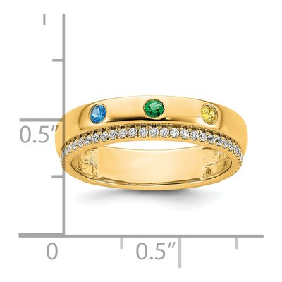 14K Yellow Gold 1/5 ct tw 3-Stone Mother's Ring – view 6