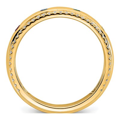 14K Yellow Gold 4-Stone Mother's Ring Semi-Mount – view 3