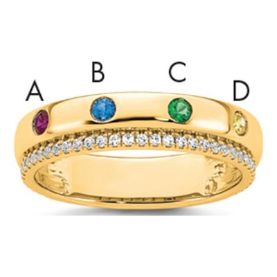 14K Yellow Gold 1/5 ct tw Mother's Ring