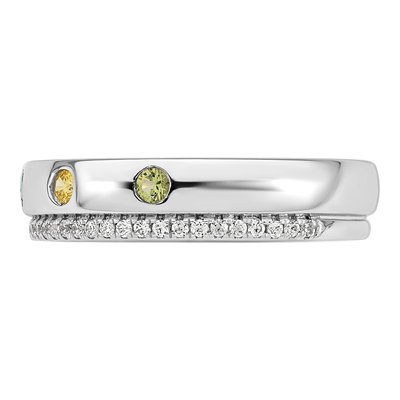 14K White Gold 5-Stone Mother's Ring Semi-Mount – view 4