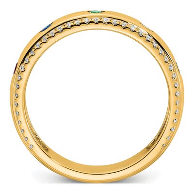 14K Yellow Gold 1/5 ct tw Personalized Mother's Ring – view 3