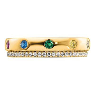 14K Yellow Gold 1/5 ct tw Personalized Mother's Ring – view 5