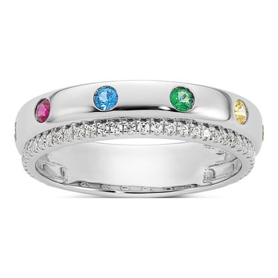 14K White Gold Mother's Ring Semi-Mount – view 2