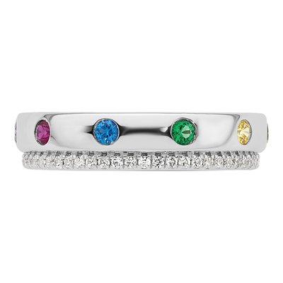 14K White Gold Mother's Ring Semi-Mount – view 5
