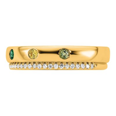 14K Yellow Gold Mother's Ring Semi-Mount – view 4