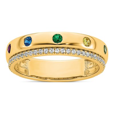 14K Yellow Gold Mother's Ring Semi-Mount – view 2