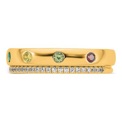 14K Yellow Gold Mother's Ring Semi-Mount – view 4