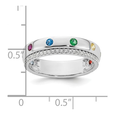 14K White Gold Diamond Mother's Ring Semi-Mount – view 6
