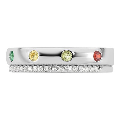 14K White Gold 1/5 ct tw 8-Stone Mother's Ring – view 4