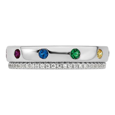14K White Gold 1/5 ct tw 8-Stone Mother's Ring – view 5
