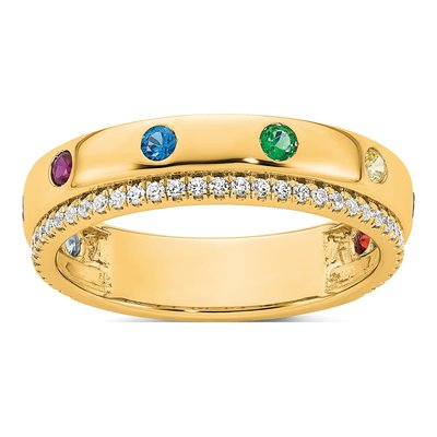 14K Yellow Gold 8-Birthstone Mother's Ring Semi-Mount – view 2